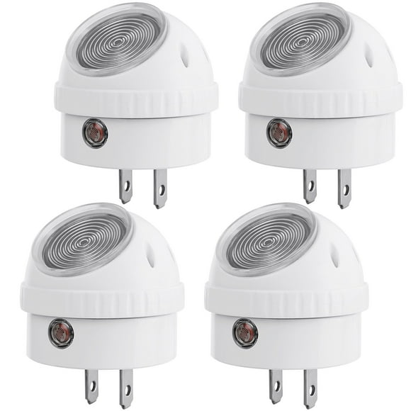 Luz nocturna DEWENWILS Plug in Dusk to Dawn que gira 360°, paquete de 4