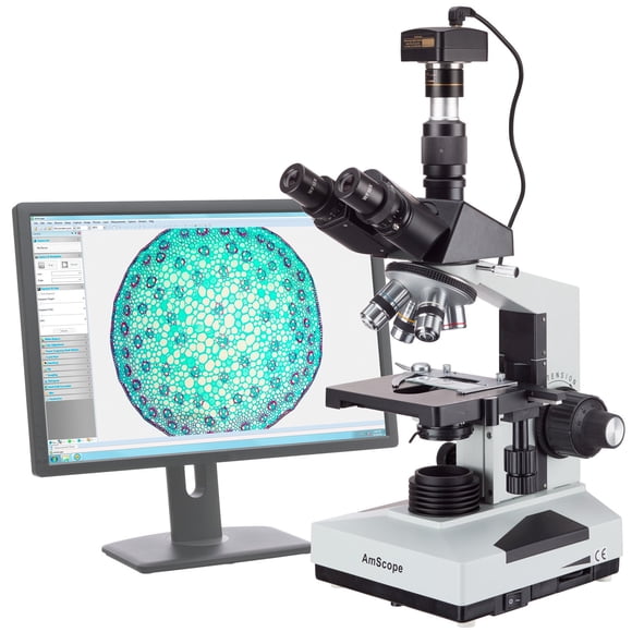 Microscopio AmScope T490B-5M Laboratorio Clínico Veterinario 40X-2000X