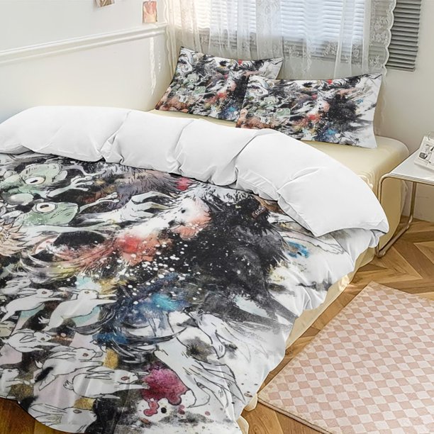 Jujutsu Kaisen Anime Home Bed 3-piece Set Classic Japanese Anime Polyester Wash Student Dormitory Set