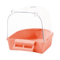 Magideal - Caja De Baño Para Pájaros Y Mascotas, Cuenco De Agua De Alimentación Colgante, Bañera De Baño Para Loros Enjaulados Para Periquitos, Pájaros Pequeños, Naranja Rosa