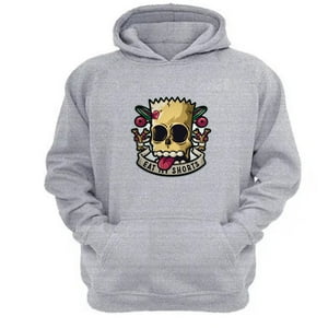 Genérico - Polerón Canguro Eat My Shorts Gris Claro Talla Xs Unisex