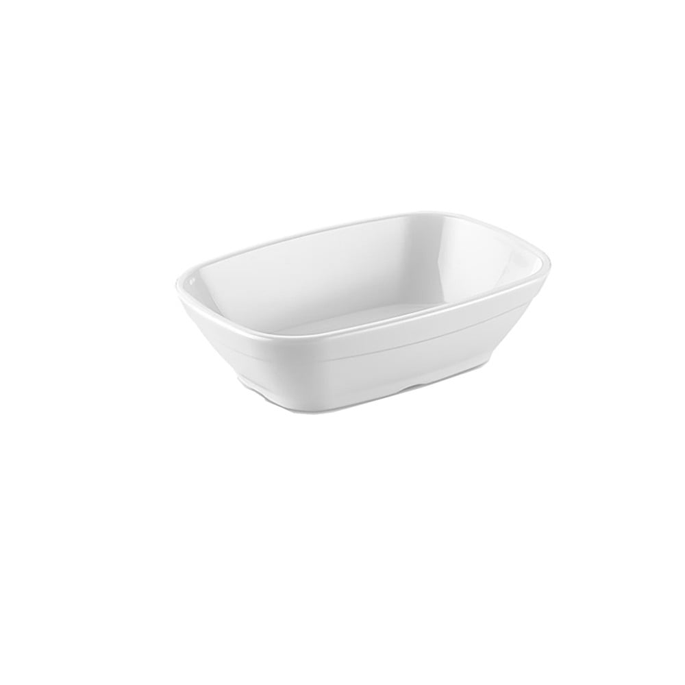 Gastroplast - Plato Rectangular Policarbonato Blanco 17 X 3.5 Cm