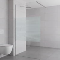 Mampara Fija De Baño Strava Blanca Joytek 190×90 Cm Vidrio Templado 8 Mm