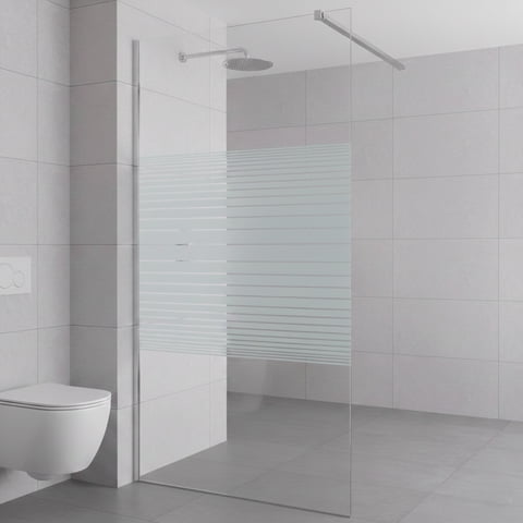 Mampara Fija De Baño Strava Blanca Joytek 190×90 Cm Vidrio Templado 8 Mm