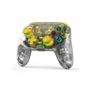 Controlador De Juego Inalámbrico Aaronmei Switch Pro Transparente Rgb Amarillo