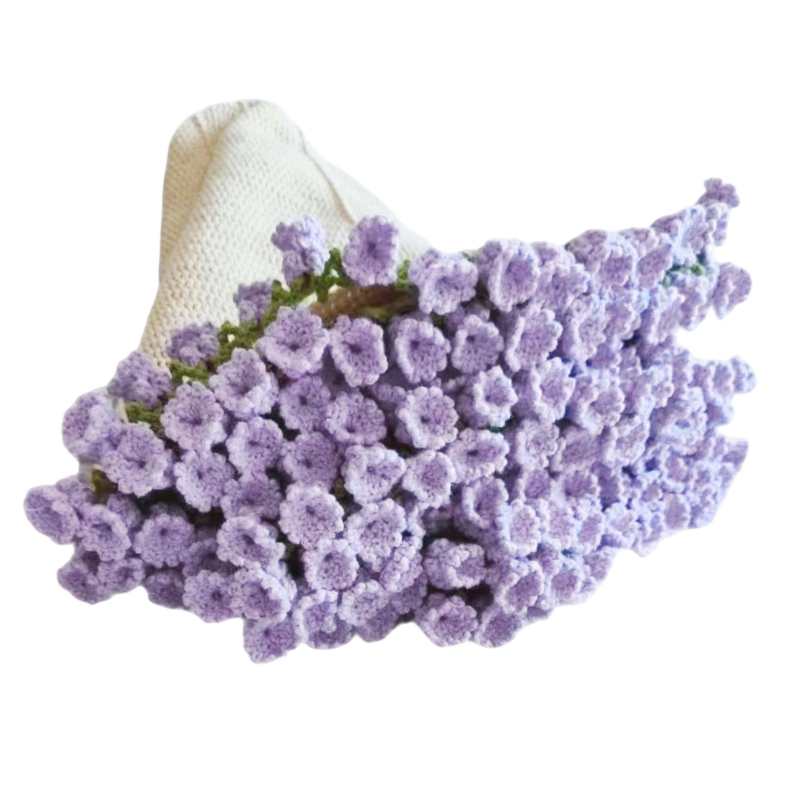 Magideal - Kit De Crochet De Manta De Ramo Kit De Inicio De Crochet Accesorios De Decoración Fácil De Aprender Kit De Tejido De Manualidades De Bricolaje Para Un Violeta