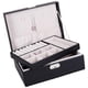 thumbnail image 4 of 1pc Joyero Organizador De Doble Capa Para Pendientes Anillos Collar Negro, 4 of 5