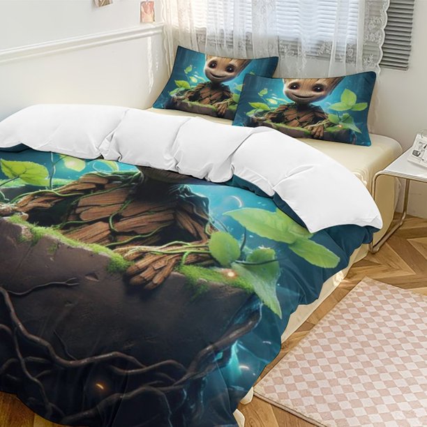 I Am Groot Bedding Comforter Sets 3-Piece Bedding Set Soft Warm Bed Set for Bedroom All Season