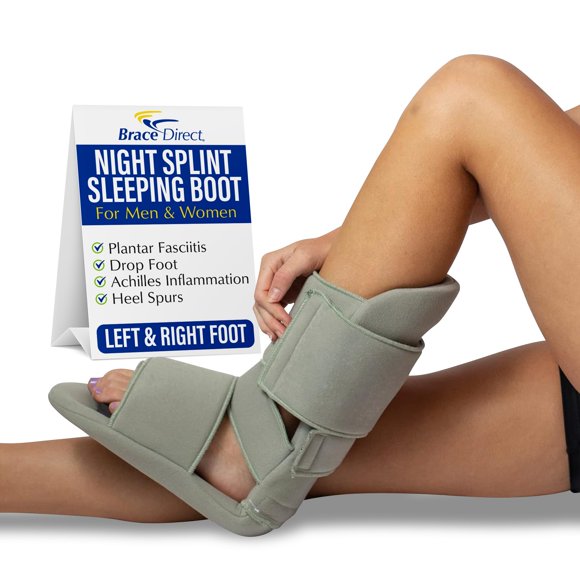 Férula nocturna de 90° Brace Direct para fasciitis plantar, tendinitis de Aquiles, esponjones calcáneos y caída del pie