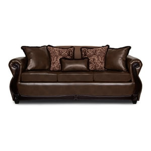 Adonis Leudh - Sofá 3 Personas Gran Columbia Felpa+Pu Café Oscuro