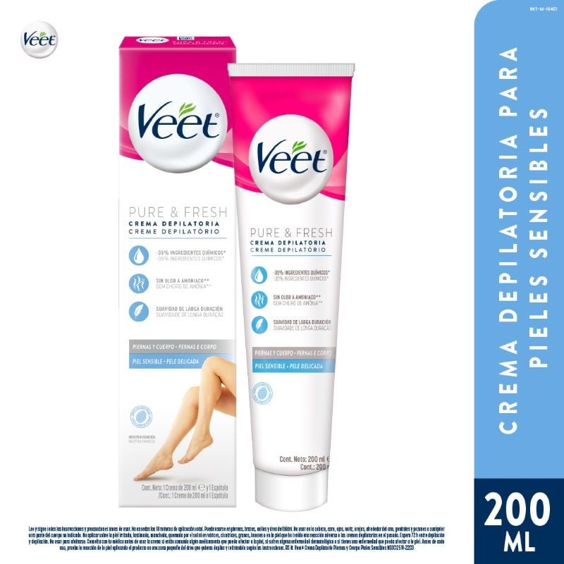 Veet - Crema Depilatoria Corporal Silk & Fresh Piel Sensible