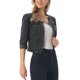 thumbnail image 4 of INSPIRE CHIC Chaquetas de Jean de Mezclilla Recortadas sin Cuello de Manga 3/4 para Mujer Gris Oscuro M, 4 of 6