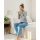 thumbnail image 2 of Pijama Mujer Algodón Peace Love Coffee Gris multicolor L, 2 of 7
