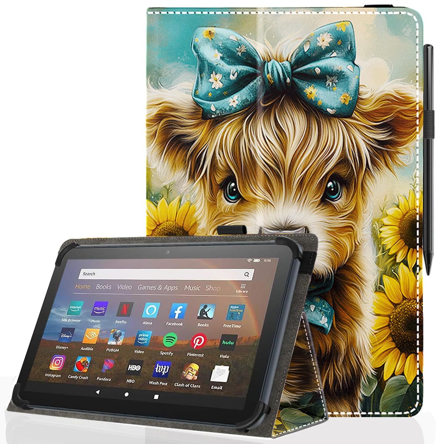 Funda Para Tableta Pudiceva Universal Android De 10 A 10,1 Pulgadas Con Soporte Para Lápiz Capacitiv