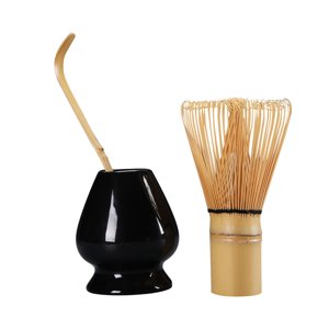 Bothyi - Matcha Set Cerámica Matcha Batidor Matcha Ceremonia Kit Bambú Batidor Negro