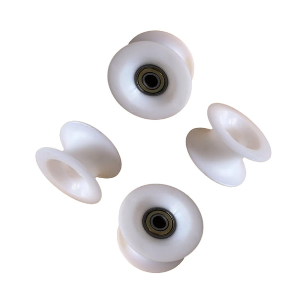4 piezas de ruedas de rodamiento para máquina de remo, ruedas de gimnasio, polea de máquina Abdominal, rodillos de entrenamiento multifunción, piezas Blanco