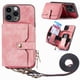 thumbnail image 1 of Funda Tipo Cartera con Correa Cruzada para iPhone 14 Pro Protección Contra Golpes Rosa, 1 of 5