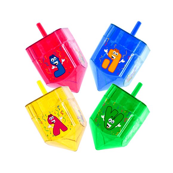 Dreidels Izzy 'n' Dizzy Pack de 4, 4,5 × 2,5 cm, colores surtidos