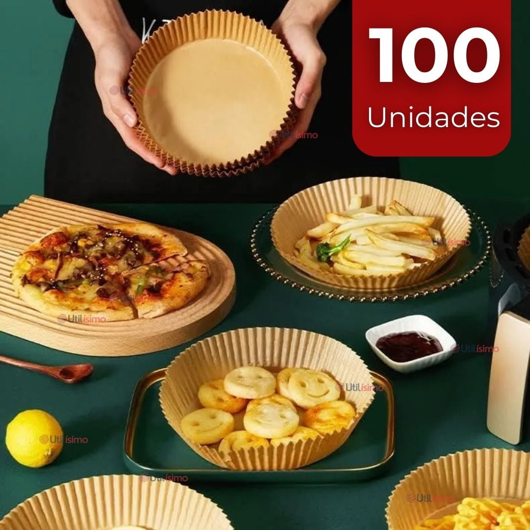 Line - Kit De 100 Unidades Forros Desechables Antiadherentes Papel Para Freidora De Aire