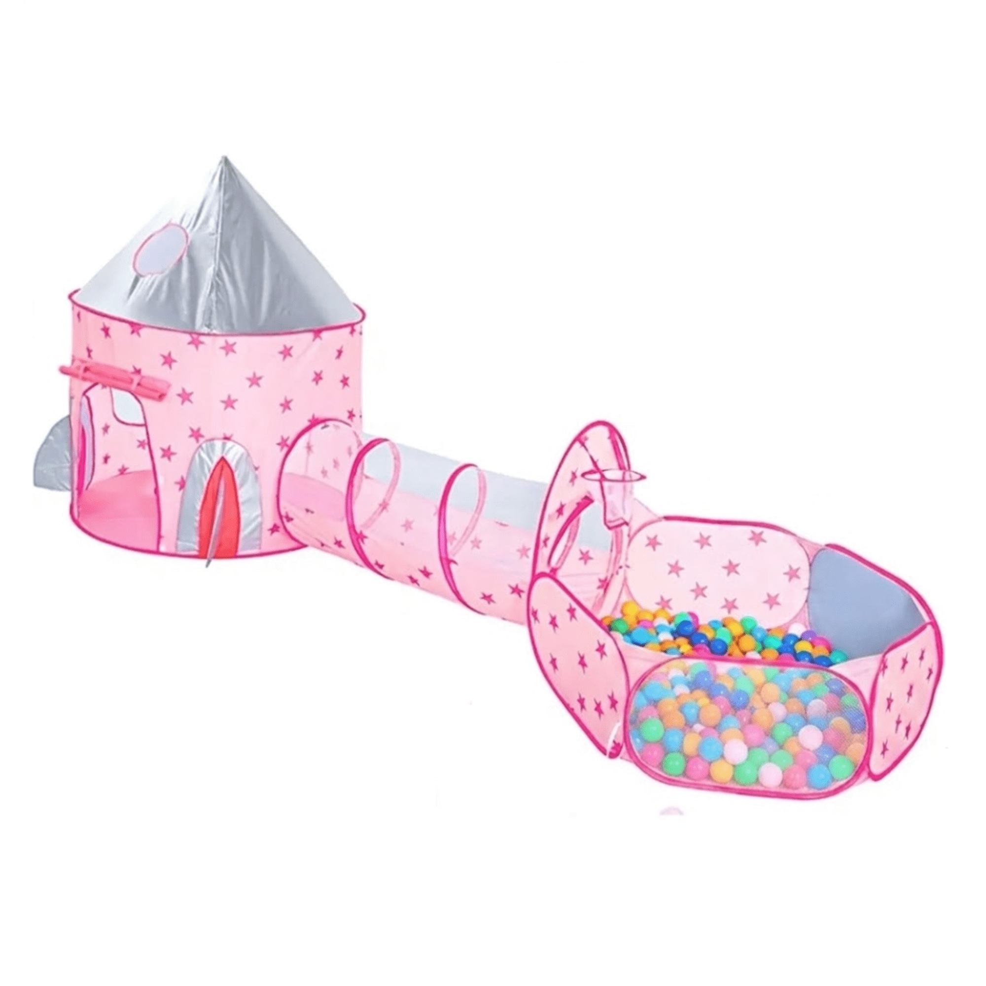 Carpa De Juegos Infantil Belug 3 En 1 Castillo Piscina Tunel Niñas Rosa