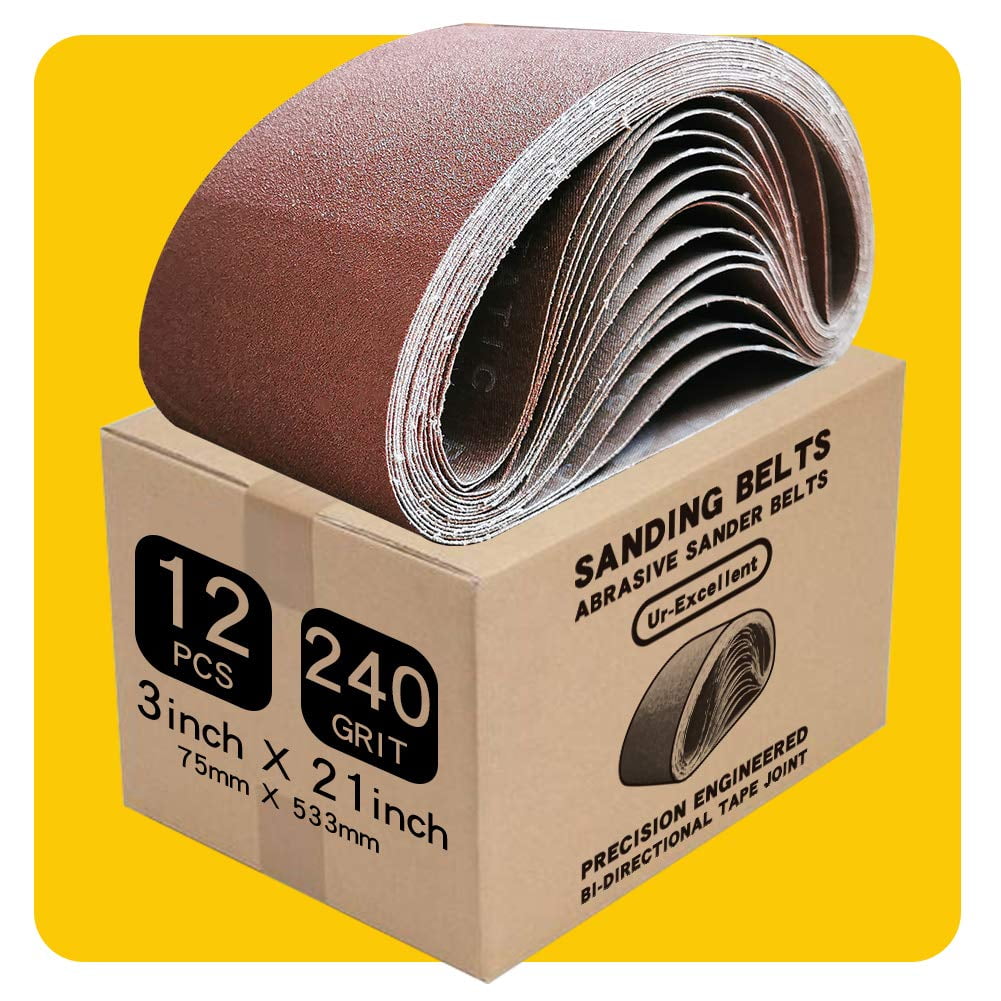 Cinta Lijadora Tpmax De Grano 240, 3 X 21 Pulgadas, Óxido De Aluminio Premium