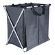 thumbnail image 1 of Canasto ropa sucia plegable doble color gris, 1 of 3