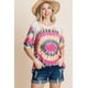 thumbnail image 1 of Blusa Tipo Túnica Casual con Mangas Abullonadas y Estampado Tie Dye de Felpa Francesa, 1 of 5
