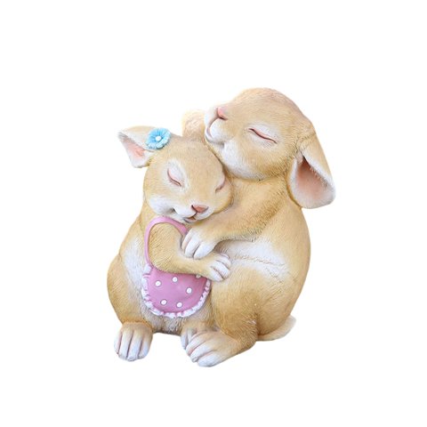 Magideal - 2 Estatuas Decorativas Para Jardín, Resina Adorable Para Jardín Al Aire Libre, Estatuilla De Animales Para Patio, Césped, Decoración De Jardín De Hada Rosa