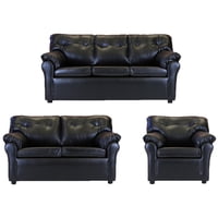 Muebles América - Living América 321 Cuero Sintético Negro