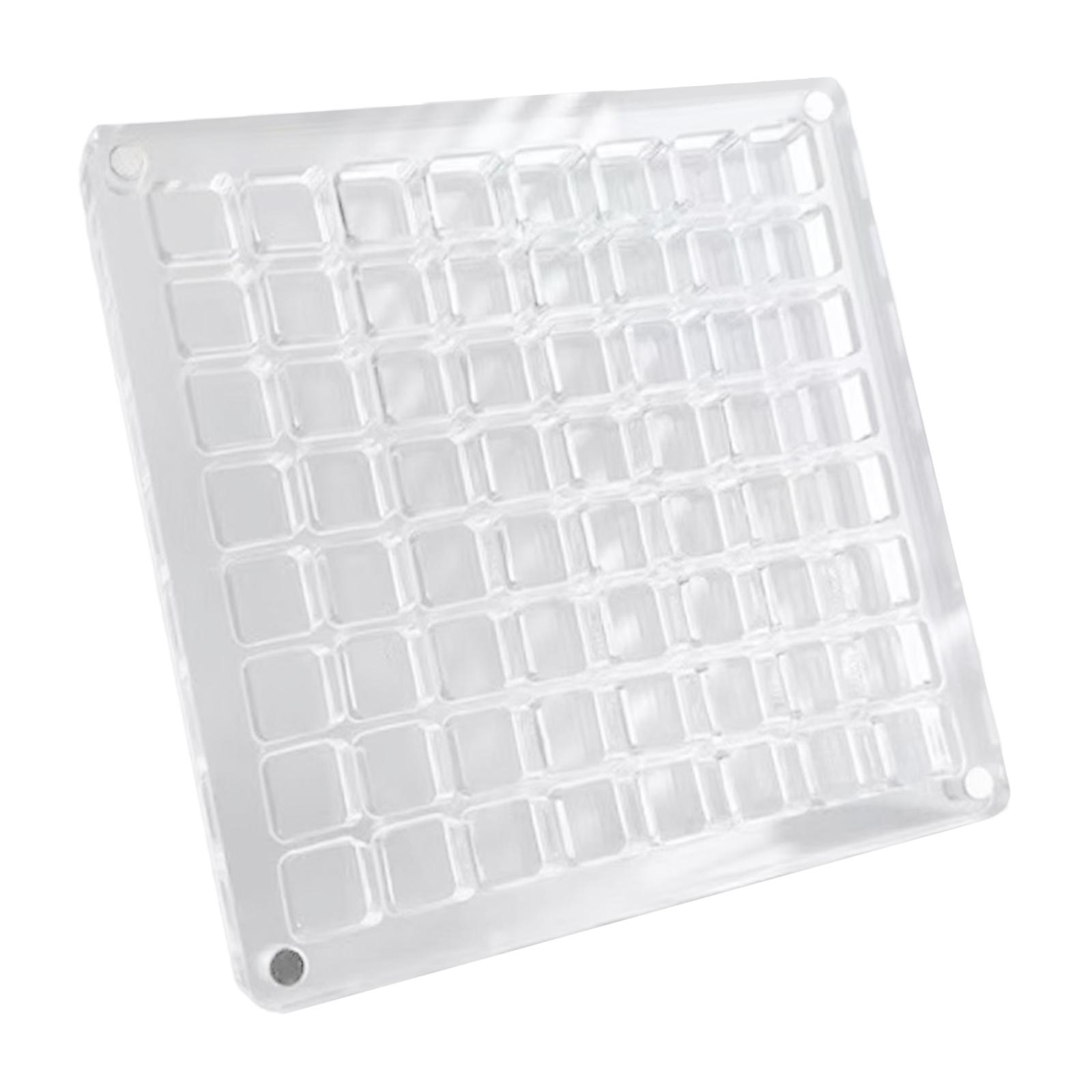 Ioensy - Caja De Almacenamiento De Diamantes De Imitación Para Uñas, Caja De Exhibición Acrílica De Conchas Marinas Para Nail Art Rocks, 64 Rejillas