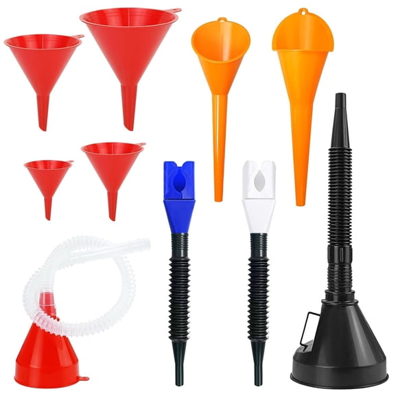 Juego de embudos automotrices ArvezVoy, 10 piezas, boca ancha