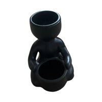 Bothyi - Maceta Maceta Organizador De Escritorio Creativo Figura Pequeña Decoración Maceta De Cactus 7,6X9,2X10,2 Cm Negro