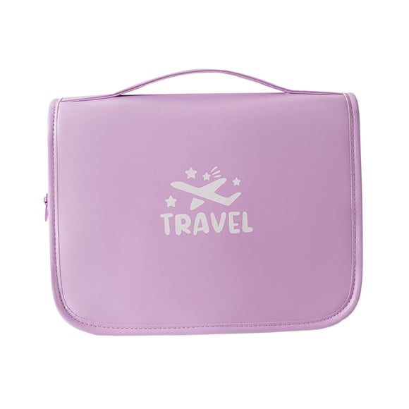 Neceser, Bolsa de Maquillaje, Bolsa con Gancho para Colgar de Viaje, Bolsas de Almacenamiento Grandes, Organizador de Cosméticos, Bolsa de Cosméticos , púrpura