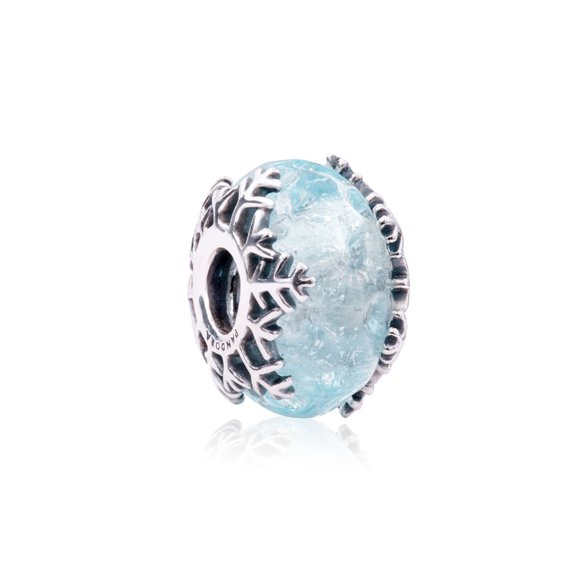 Charm Pandora Winter Blue Snowflake Murano