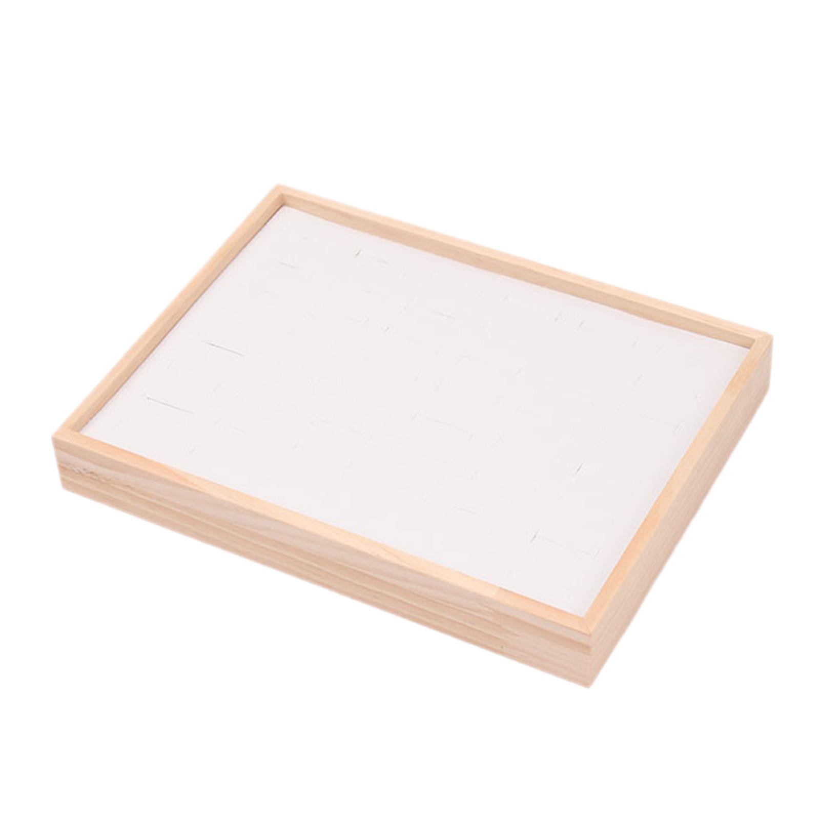 Magideal - Bandeja De Exhibición De Anillos De Joyería, Soporte De Joyería, Escaparate De Anillos De Protección, Organizador De Joyería Para Joyería, Transmisión Cuero Pu Blanco