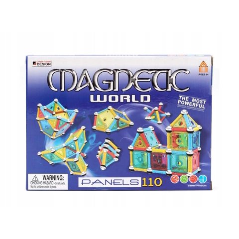 Genérico - Juego De Bloques Magnéticos 110 Piezas Azul