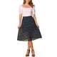 thumbnail image 2 of INSPIRE CHIC Falda Midi Línea A para Mujer Vuelta al Colegio Estampado Floral Chiffon Vintage Verano Faldas Azul Marino L, 2 of 6
