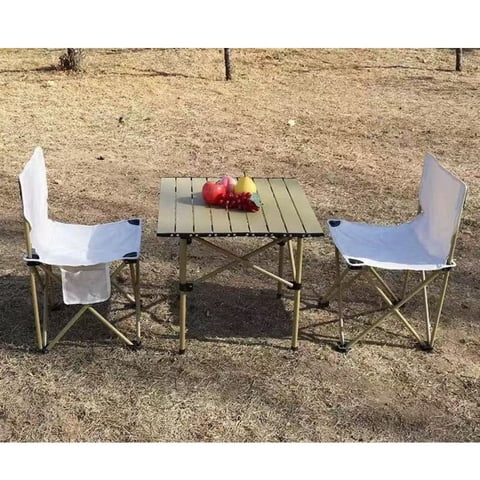 Babyluna - Set Comedor Camping Incluye Mesa Más 2 Sillas Plegables Reforzadas