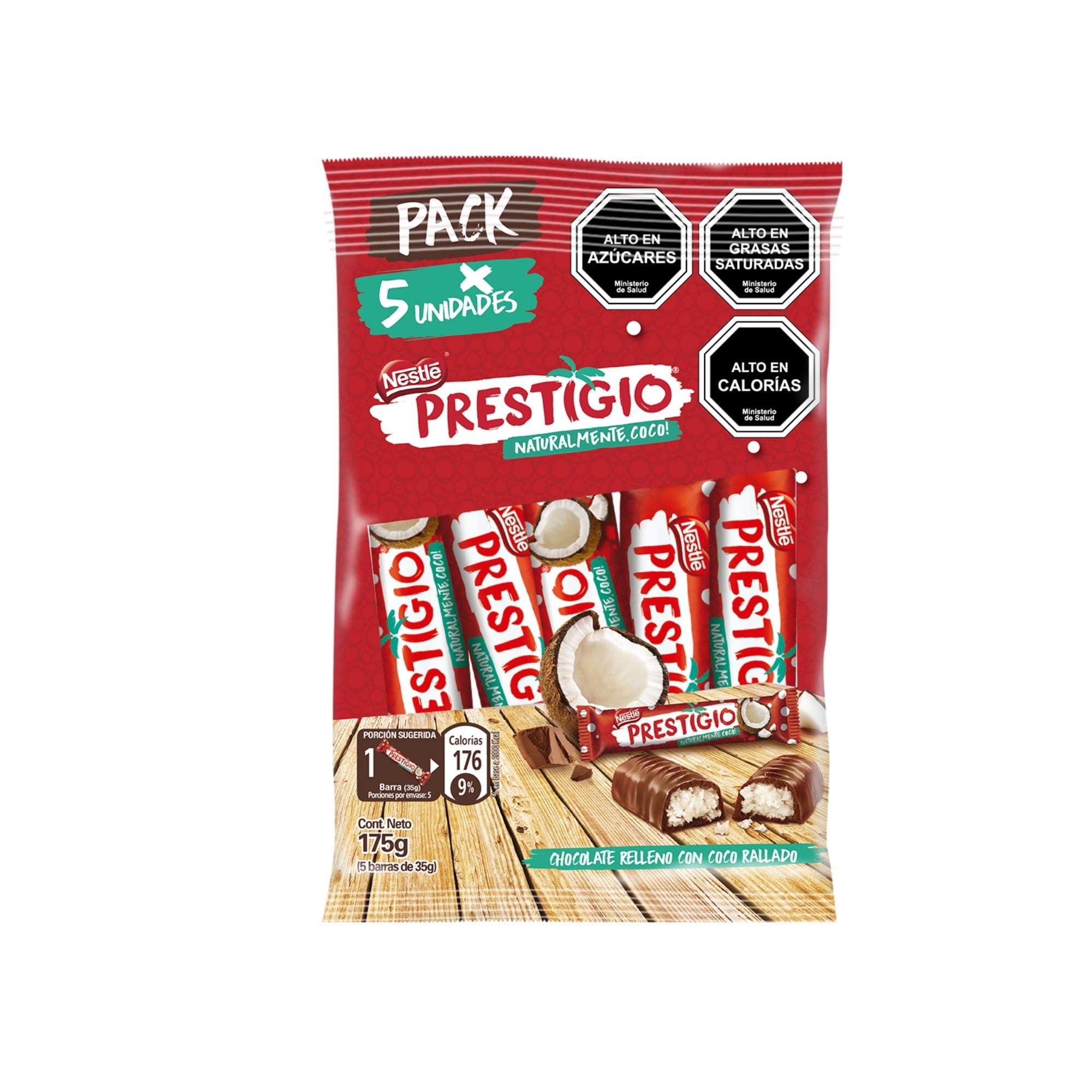 Chocolate Relleno Con Coco Pack 5un 175 g Prestigio