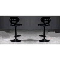 Artihogar - Pack Sillas Bar Alex Nordic Taburete Ecocuero Negro/Negro