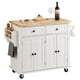 thumbnail image 1 of Carrito con isla de cocina VEVOR con tapa de madera maciza, 90 cm, blanco, 1 of 3