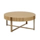thumbnail image 1 of Modern Handcraft Drum Coffee Table 31.5 inch Round Coffee Table for Living Room,Small Coffee Table with Sturdy Pedestal,Natural Ash, 1 of 3