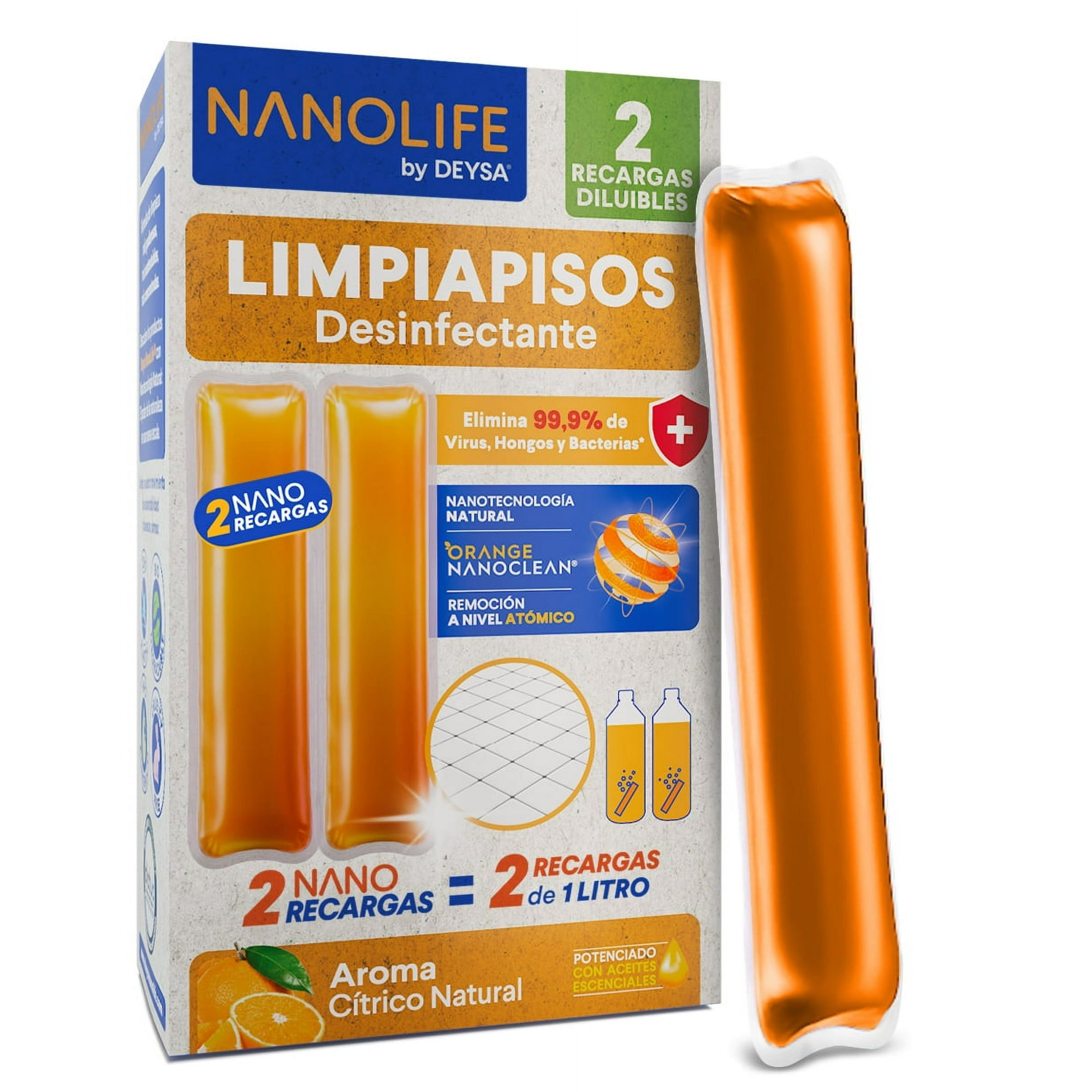 Limpiapisos Desinfectante Citrico Nanolife - 2x Recarga 1lt