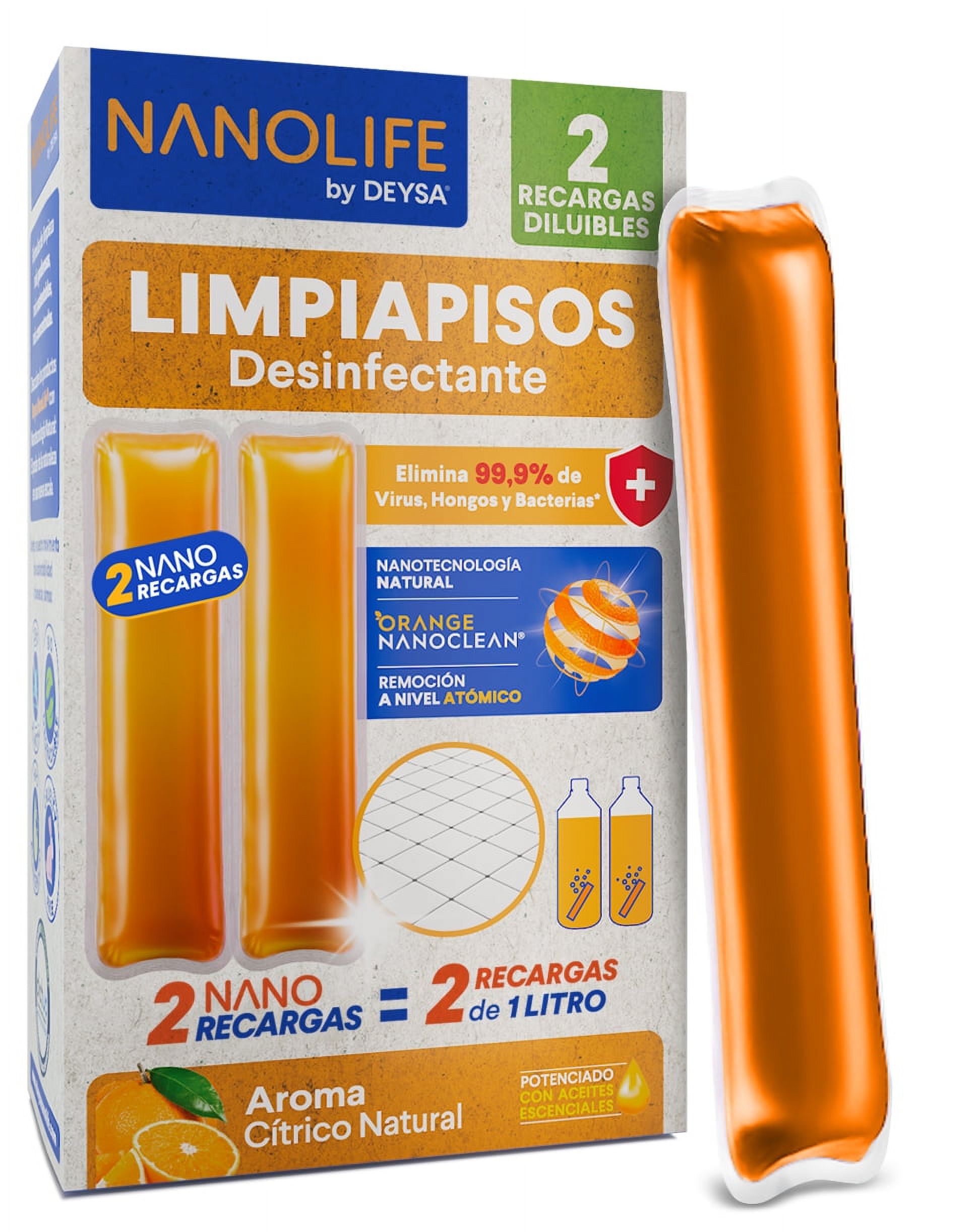 Limpiapisos Desinfectante Citrico Nanolife - 2X Recarga 1Lt