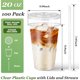 thumbnail image 2 of Charmount 100 sets de vasos transparentes de plástico de 20 oz con tapas y pajitas, 2 of 3
