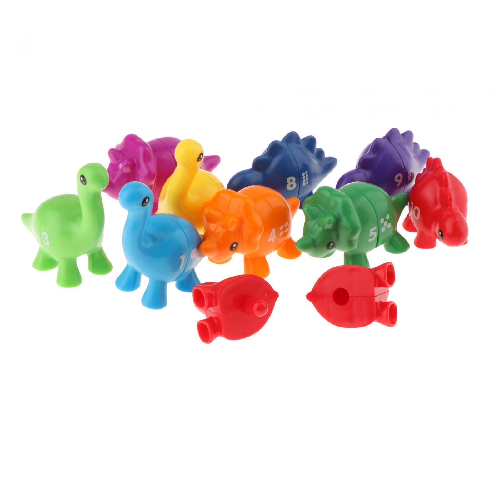 Magideal - Dinosaurios Juguete A Juego Dinosaurio Juguete De Motor Fino Preescolar Conteo Clasificación Juguete Para El Desarrollo Coordinación De Habilidades De Número