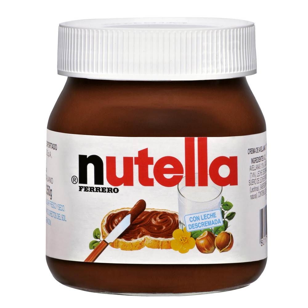Crema De Avellanas Sabor Chocolate Nutella Frasco 350 g Ferrero