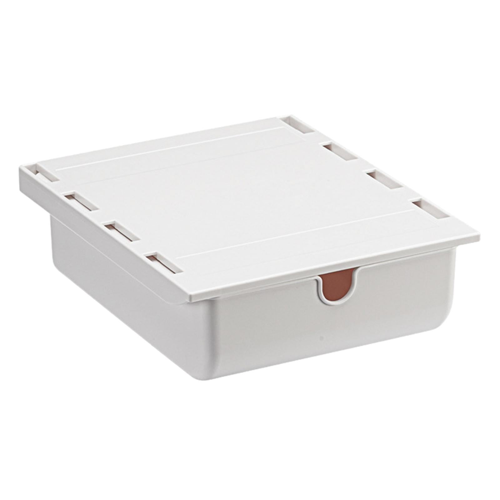 Ioensy - Cajón De Almacenamiento Autoadhesivo Oculto Debajo Del Escritorio Para Cocina De Estudiante De Oficina Blanco
