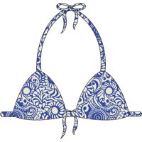 Samia - Bikini Estilo Triángulo Clásico Estampado Azul S