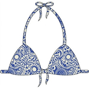 Samia - Bikini Estilo Triángulo Clásico Estampado Azul L